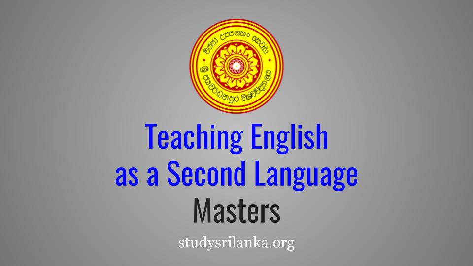 MA in Teaching English as a Second Language - USJP