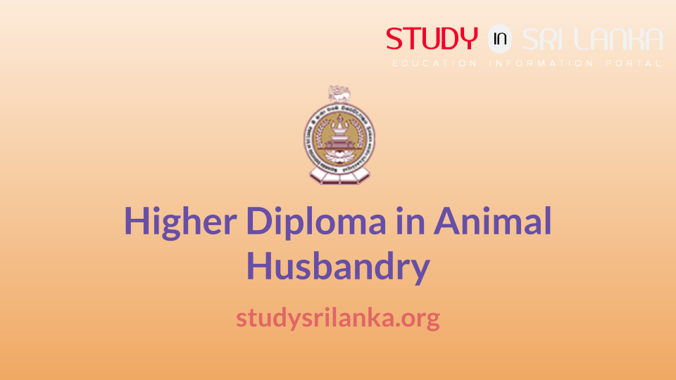 Higher Diploma in Animal Husbandry - WUSL