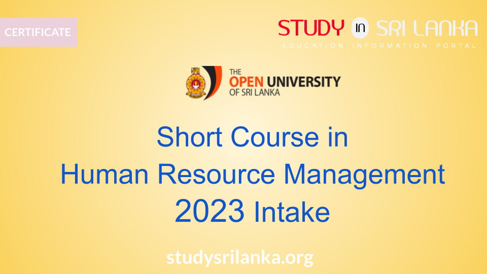 Short Course in Human Resource Management - OUSL - 2023