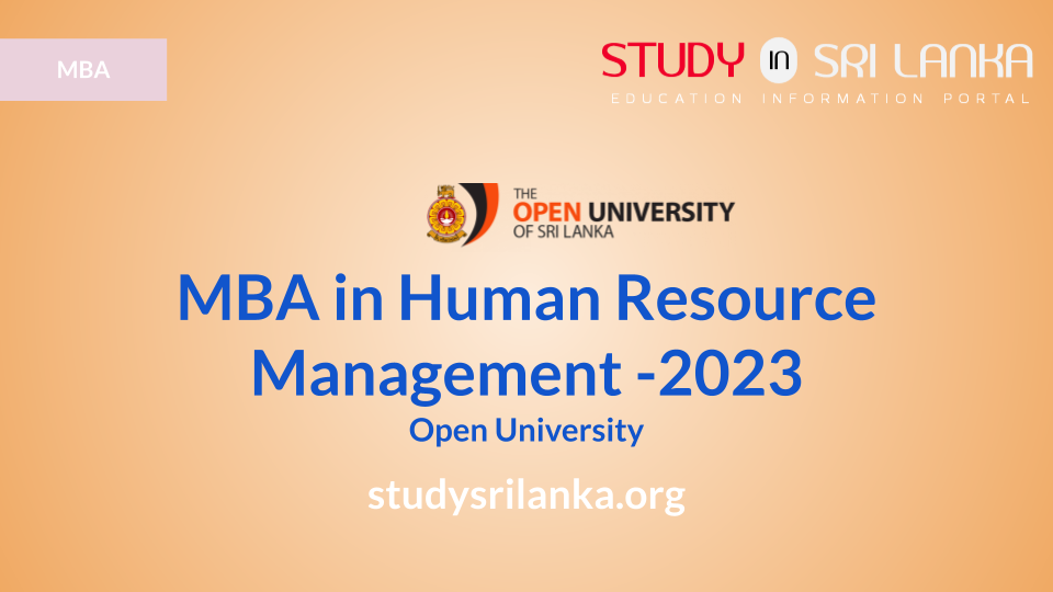 MBA in Human Resource Management - OUSL - 2023