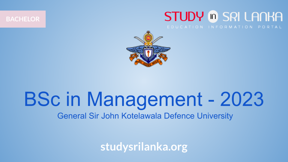 BSc in Management - KDU - 2023