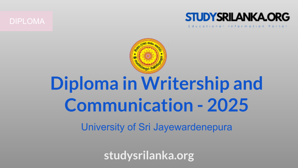 Usjp Library Diploma in Writership and Communication - USJP - 2025