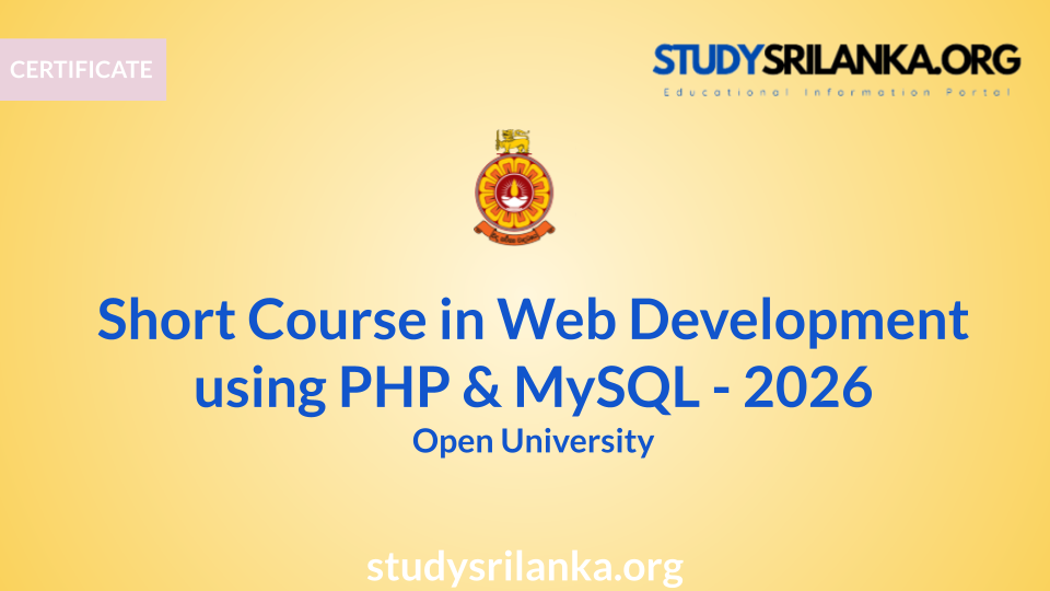 Short Course in Web Development using PHP & MySQL - OUSL - 2026